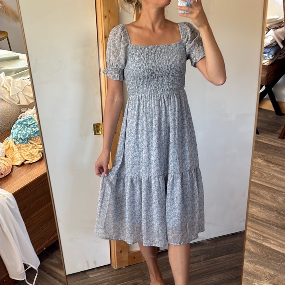 Dusty blue midi Dress. Size M